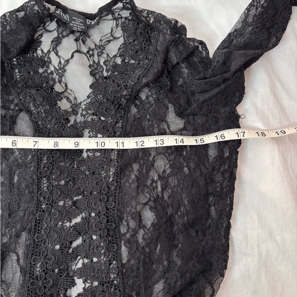 Polly & Esther women’s swim coverup sizeM lace/crochet, bell sleeves - Picture 9 of 10